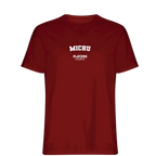 Michu t-shirt – red men's t-shirt with white Michu letters and Players Couture logo on the chest