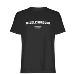 Middlesbrough t-shirt – black men's t-shirt with white Middlesbrough letters and Players Couture logo on the chest