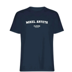 Mikel Arteta t-shirt – navy men's t-shirt with white Mikel Arteta letters and Players Couture logo on the chest