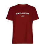 Mikel Arteta t-shirt – red men's t-shirt with white Mikel Arteta letters and Players Couture logo on the chest