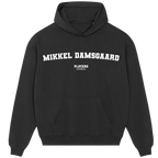 Mikkel Damsgaard hoodie – black men's hoodie with white Mikkel Damsgaard letters and Players Couture logo on the chest