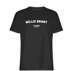 Millie Bright t-shirt – black men's t-shirt with white Millie Bright letters and Players Couture logo on the chest