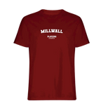 Millwall t-shirt – red men's t-shirt with white Millwall letters and Players Couture logo on the chest
