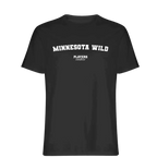 Minnesota Wild t-shirt – black men's t-shirt with white Minnesota Wild letters and Players Couture logo on the chest