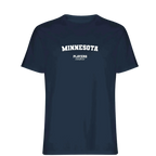 Minnesota t-shirt – navy men's t-shirt with white Minnesota letters and Players Couture logo on the chest