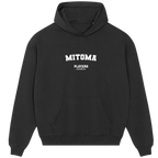 Mitoma hoodie – black men's hoodie with white Mitoma letters and Players Couture logo on the chest
