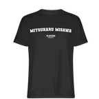Mitsuharu Misawa t-shirt – black men's t-shirt with white Mitsuharu Misawa letters and Players Couture logo on the chest