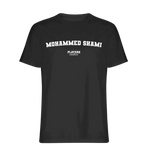 Mohammed Shami t-shirt – black men's t-shirt with white Mohammed Shami letters and Players Couture logo on the chest