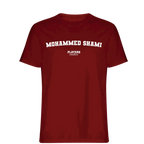 Mohammed Shami t-shirt – red men's t-shirt with white Mohammed Shami letters and Players Couture logo on the chest