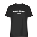 Moises Caicedo t-shirt – black men's t-shirt with white Moises Caicedo letters and Players Couture logo on the chest