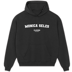 Monica Seles hoodie – black men's hoodie with white Monica Seles letters and Players Couture logo on the chest