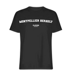 Montpellier Herault t-shirt – black men's t-shirt with white Montpellier Herault letters and Players Couture logo on the