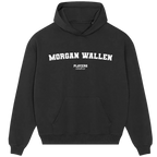 Morgan Wallen hoodie – black men's hoodie with white Morgan Wallen letters and Players Couture logo on the chest