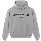Morgan Wallen hoodie – grey men's hoodie with black Morgan Wallen letters and Players Couture logo on the chest