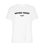 Mother Teresa t-shirt – white men's t-shirt with black Mother Teresa letters and Players Couture logo on the chest