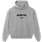 Munster hoodie – grey men's hoodie with black Munster letters and Players Couture logo on the chest