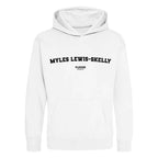 Myles Lewis-Skelly hoodie – white kids' hoodie with black Myles Lewis-Skelly letters and Players Couture logo on the chest