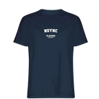 NSYNC t-shirt – navy men's t-shirt with white NSYNC letters and Players Couture logo on the chest