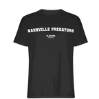 Nashville Predators t-shirt – black men's t-shirt with white Nashville Predators letters and Players Couture logo on the