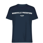 Nashville Predators t-shirt – navy men's t-shirt with white Nashville Predators letters and Players Couture logo on the chest
