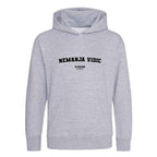 Nemanja Vidic hoodie – grey kids' hoodie with black Nemanja Vidic letters and Players Couture logo on the chest