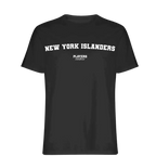 New York Islanders t-shirt – black men's t-shirt with white New York Islanders letters and Players Couture logo on the chest