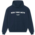 New York Mets hoodie – navy men's hoodie with white New York Mets letters and Players Couture logo on the chest
