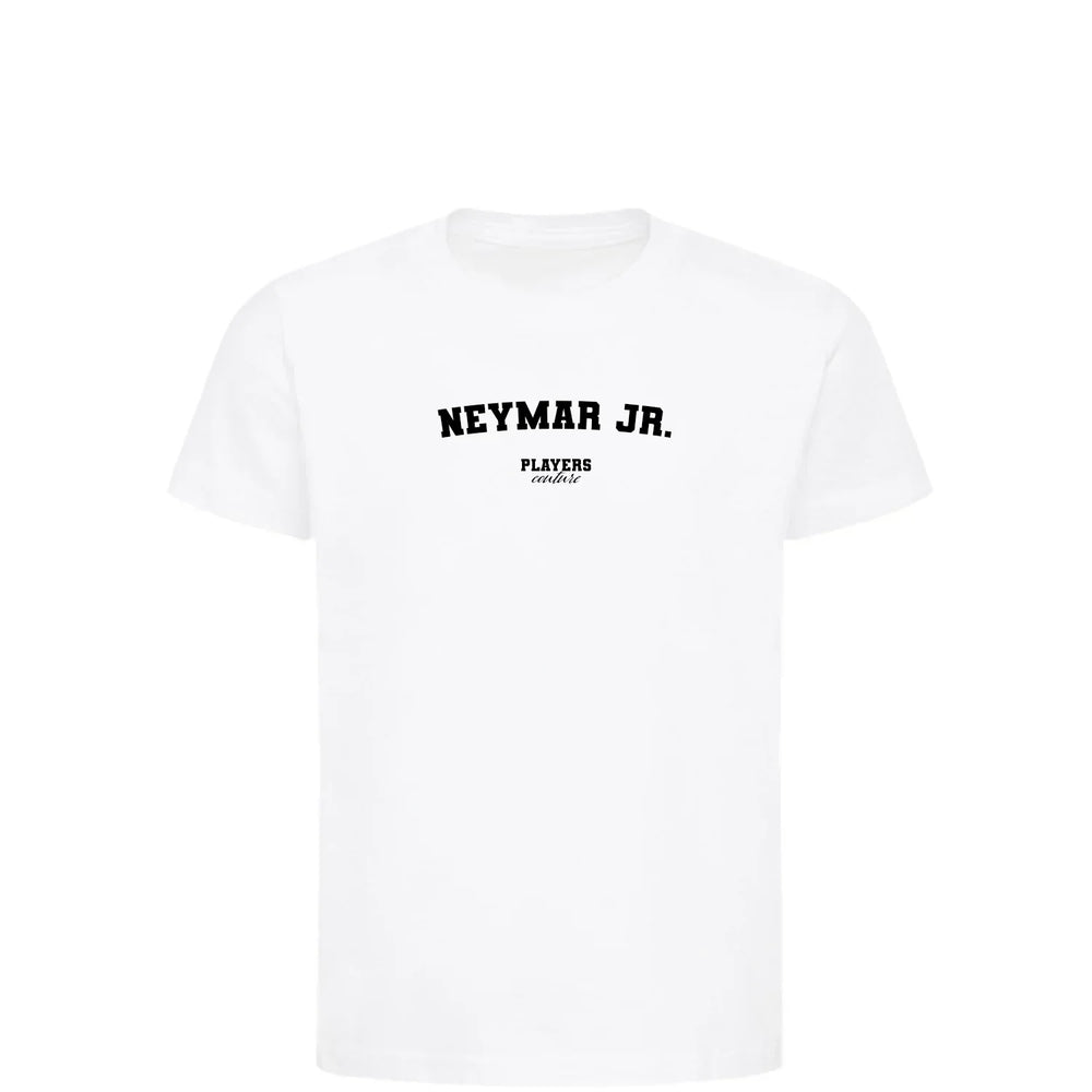 Neymar Jr. t-shirt – white kids' t-shirt with black Neymar Jr. letters and Players Couture logo on the chest