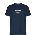 Nirvana t-shirt – navy men's t-shirt with white Nirvana letters and Players Couture logo on the chest