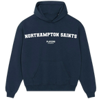 Northampton Saints hoodie – navy men's hoodie with white Northampton Saints letters and Players Couture logo on the chest