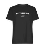 Notts County t-shirt – black men's t-shirt with white Notts County letters and Players Couture logo on the chest