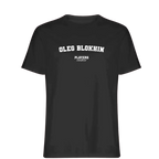 Oleg Blokhin t-shirt – black men's t-shirt with white Oleg Blokhin letters and Players Couture logo on the chest