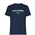 Olivia Rodrigo t-shirt – navy men's t-shirt with white Olivia Rodrigo letters and Players Couture logo on the chest