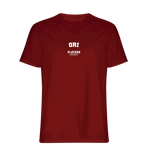 Ori t-shirt – red men's t-shirt with white Ori letters and Players Couture logo on the chest