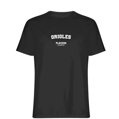 Orioles t-shirt – black men's t-shirt with white Orioles letters and Players Couture logo on the chest