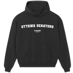 Ottawa Senators hoodie – black men's hoodie with white Ottawa Senators letters and Players Couture logo on the chest