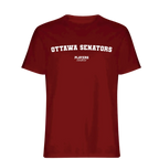 Ottawa Senators t-shirt – red men's t-shirt with white Ottawa Senators letters and Players Couture logo on the chest