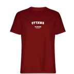 Ottawa t-shirt – red men's t-shirt with white Ottawa letters and Players Couture logo on the chest