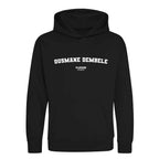 Ousmane Dembele hoodie – black kids' hoodie with white Ousmane Dembele letters and Players Couture logo on the chest