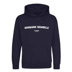 Ousmane Dembele hoodie – navy kids' hoodie with white Ousmane Dembele letters and Players Couture logo on the chest