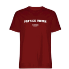 Patrick Vieira t-shirt – red men's t-shirt with white Patrick Vieira letters and Players Couture logo on the chest