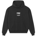 Pau hoodie – black men's hoodie with white Pau letters and Players Couture logo on the chest