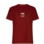 Pau t-shirt – red men's t-shirt with white Pau letters and Players Couture logo on the chest