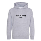Paul Scholes hoodie – grey kids' hoodie with black Paul Scholes letters and Players Couture logo on the chest