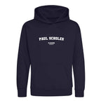 Paul Scholes hoodie – navy kids' hoodie with white Paul Scholes letters and Players Couture logo on the chest