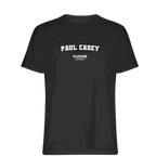 Paul Casey t-shirt – black men's t-shirt with white Paul Casey letters and Players Couture logo on the chest
