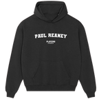 Paul Reaney hoodie – black men's hoodie with white Paul Reaney letters and Players Couture logo on the chest