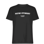 Payne Stewart t-shirt – black men's t-shirt with white Payne Stewart letters and Players Couture logo on the chest