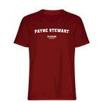 Payne Stewart t-shirt – red men's t-shirt with white Payne Stewart letters and Players Couture logo on the chest