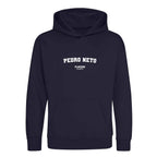 Pedro Neto hoodie – navy kids' hoodie with white Pedro Neto letters and Players Couture logo on the chest